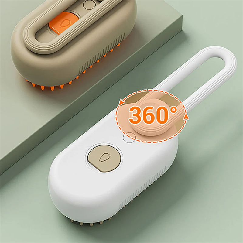 3-in-1 Cat Steam Brush – Electric Grooming, Massage & Hair Removal Tool