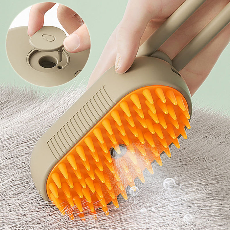 3-in-1 Cat Steam Brush – Electric Grooming, Massage & Hair Removal Tool