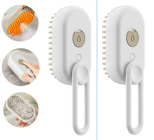 3-in-1 Cat Steam Brush – Electric Grooming, Massage & Hair Removal Tool